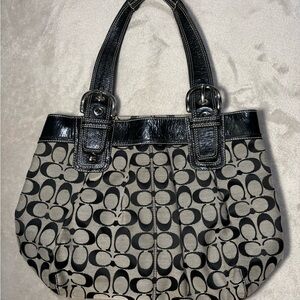 Vintage Coach Soho Signature Canvas shoulder bag with leather handles